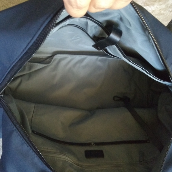 Away Original Everywhere Bag Navy Blue Nylon Black Leather Trim - Picture 14 of 14
